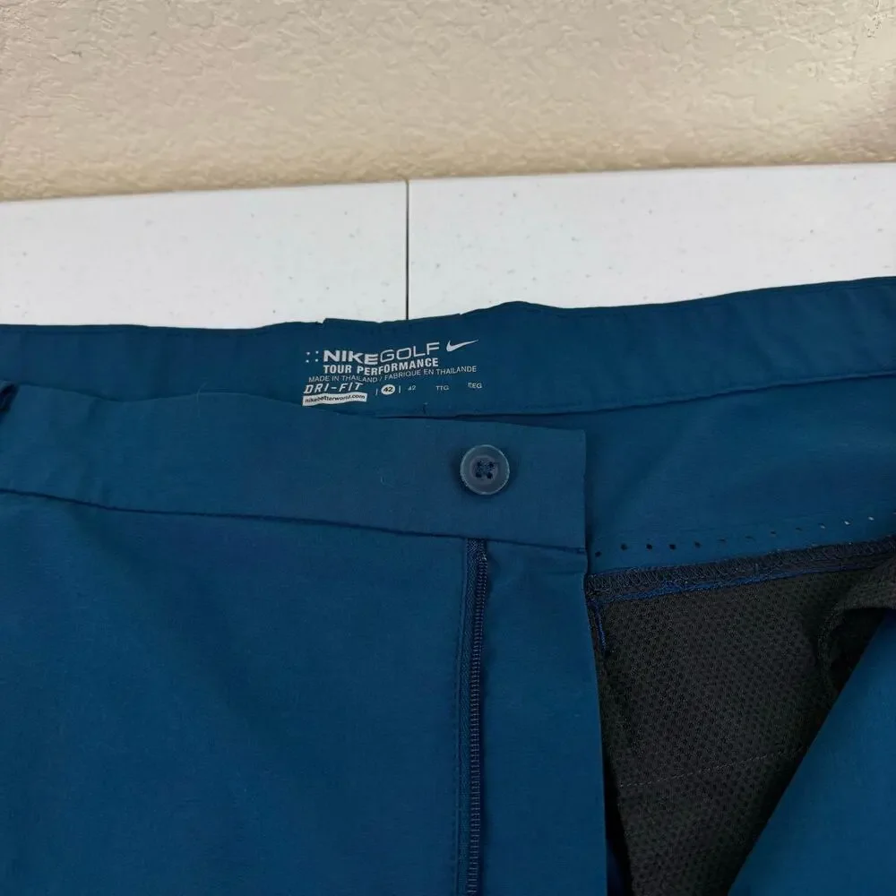 Nike Golf Shorts Mens 42 Teal Blue Flat Front Tour Performance Outdoors Preppy